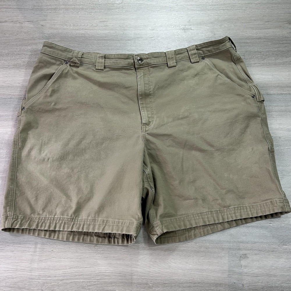 Duluth Trading Co Shorts Mens 48 Khaki Flex Fire Hose Carpenter Work Utility